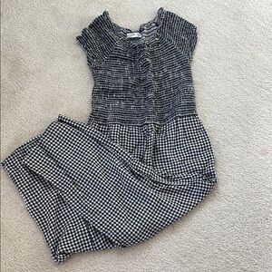 Abercrombie Kids Black and White checkered smocked jumpsuit. Size 13/14. EUC!